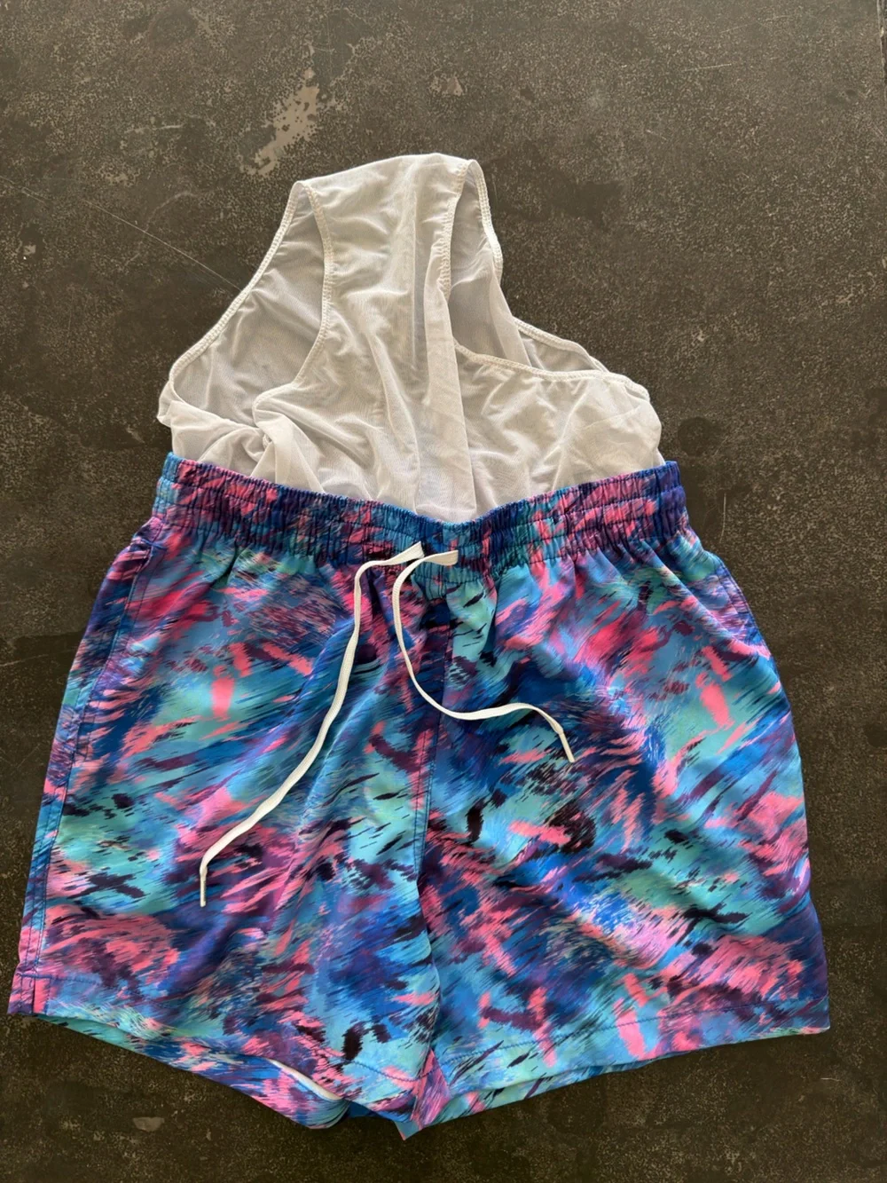 chubbies Multicolor Blue Pink Abstract Swim Shorts